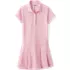 Girls Short Sleeve Mesh Pleated Polo Dress, Front