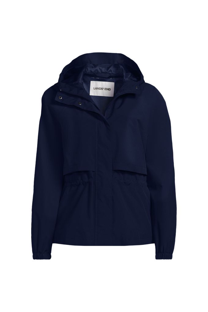 Women's Plus Size Squall Packable Rain Jacket - Lands' End - Blue - 1X