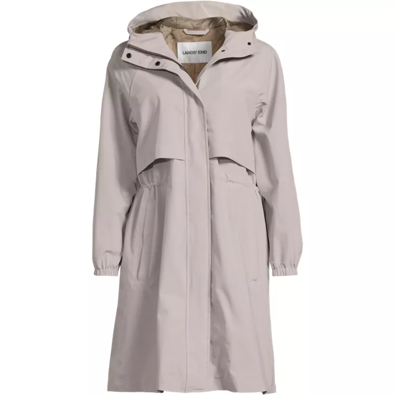 Women's Plus Size Squall Packable Long Raincoat, Front
