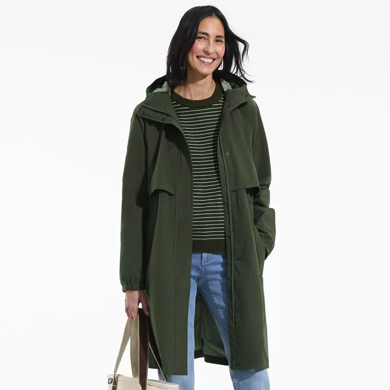 Women's Petite Squall Packable Long Raincoat, alternative image