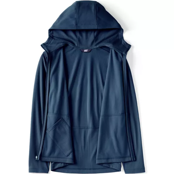 School Uniform Unisex Big Grid Tech Hooded Zip Front Jacket - primary