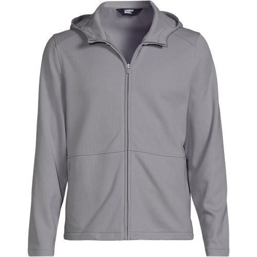 Unisex Grid Tech Hooded Zip Front Jacket | Lands' End