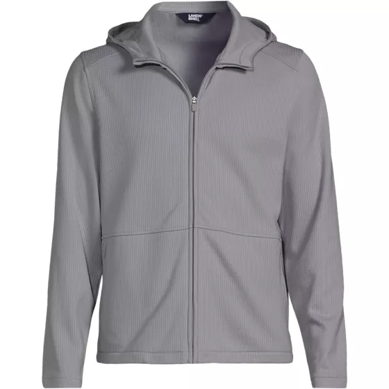 Unisex Grid Tech Hooded Zip Front Jacket - primary