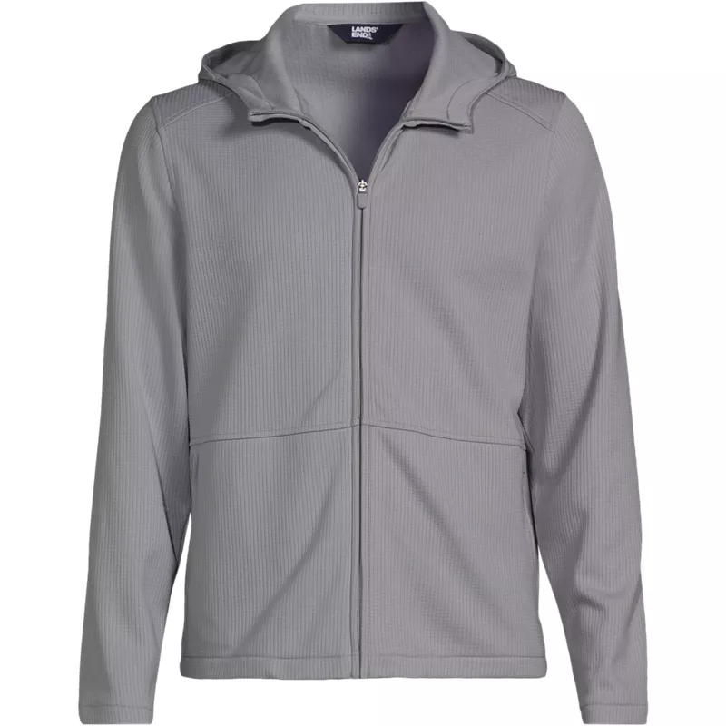 Unisex Grid Tech Hooded Zip Front Jacket, Front