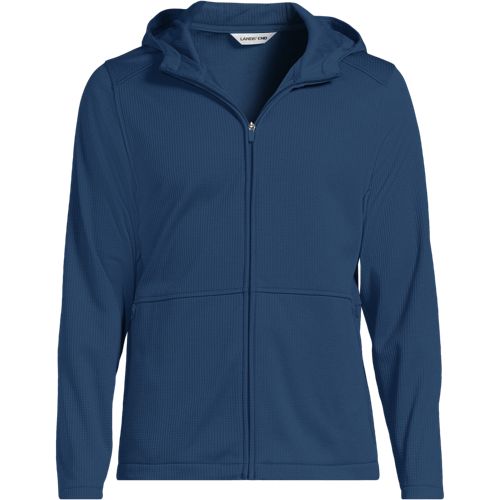 Unisex Grid Tech Hooded Zip Front Jacket | Lands' End Business