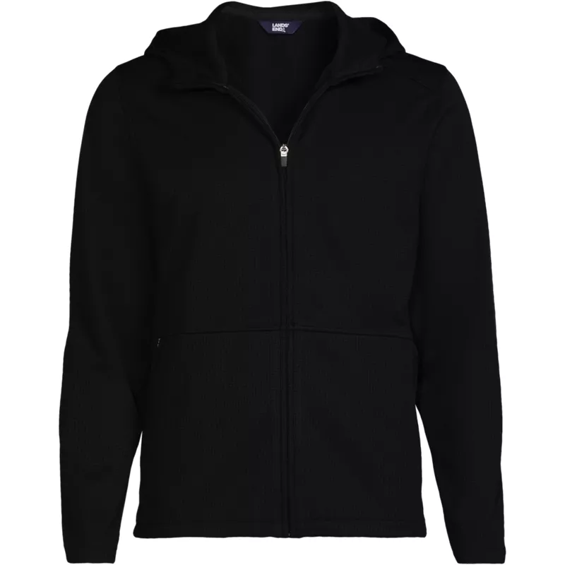Unisex Grid Tech Hooded Zip Front Jacket, Front