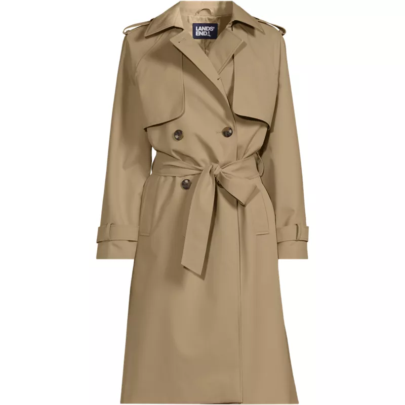 Women's Plus Size Squall Waterproof Modern Trench Raincoat, Front