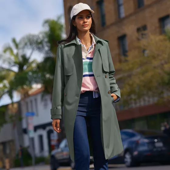Women's Squall Waterproof Modern Trench Raincoat - primary