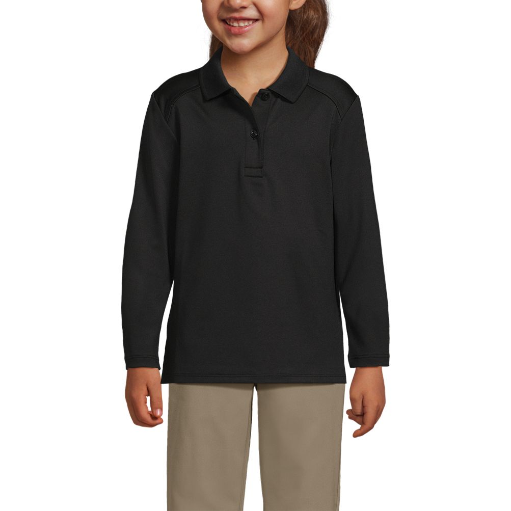 売れ筋商品|||ランズエンド カットソー トップス レディース School Uniform Women's Long Sleeve Feminine Fit Rapid Dry Polo Shirt Black School Uniform Girls Long Sleeve Feminine Fit Rapid Dry Polo