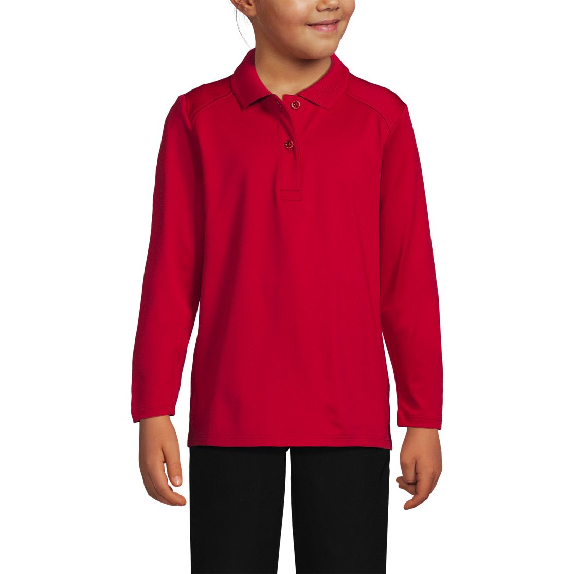 Girls Long Sleeve Feminine Fit Rapid Dry Polo Shirt