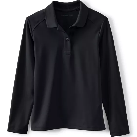 School Uniform Girls Long Sleeve Feminine Fit Rapid Dry Polo Shirt - primary