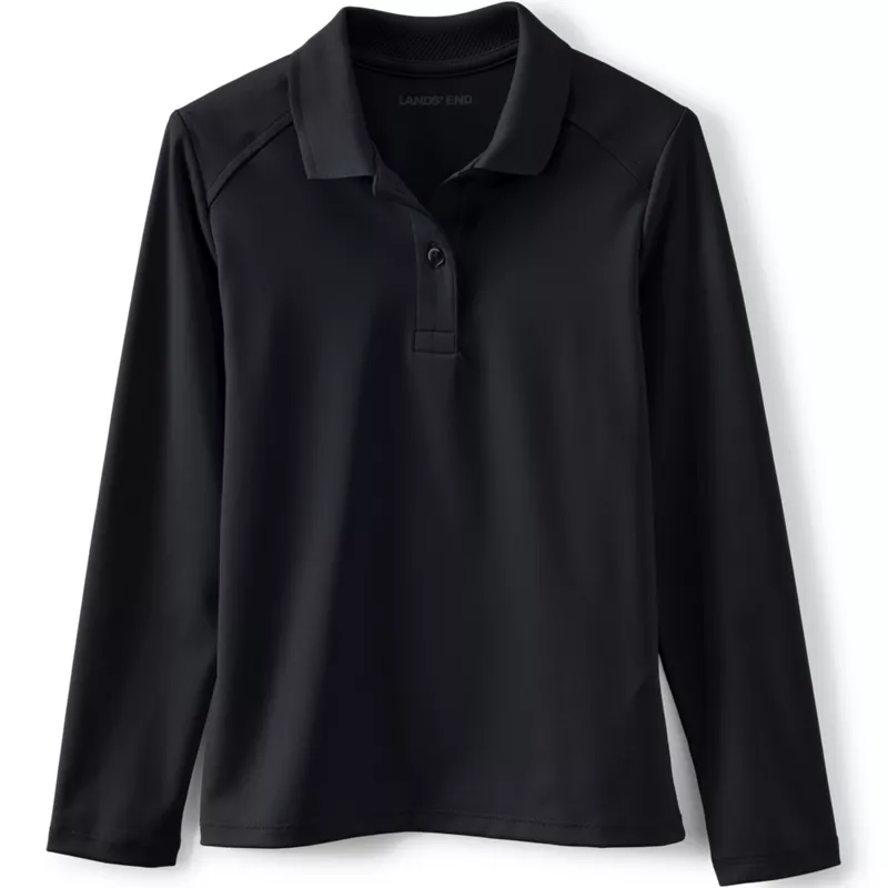School Uniform Girls Long Sleeve Feminine Fit Rapid Dry Polo Shirt, Front