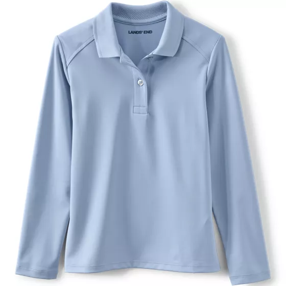 School Uniform Girls Long Sleeve Feminine Fit Rapid Dry Polo Shirt - primary