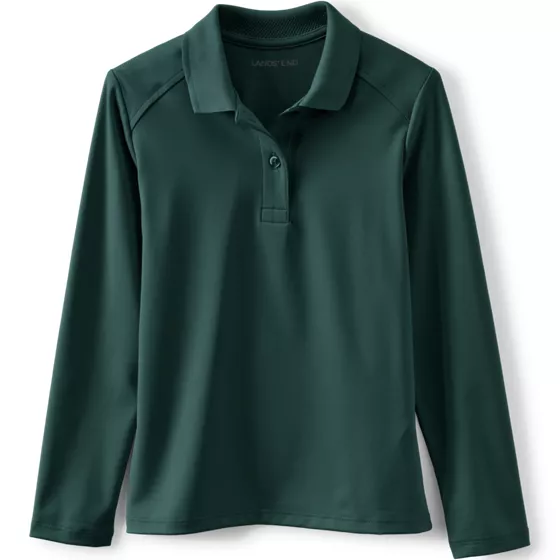 Girls Long Sleeve Feminine Fit Rapid Dry Polo Shirt - primary