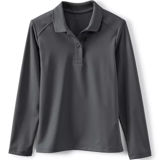 School Uniform Girls Long Sleeve Feminine Fit Rapid Dry Polo Shirt - primary