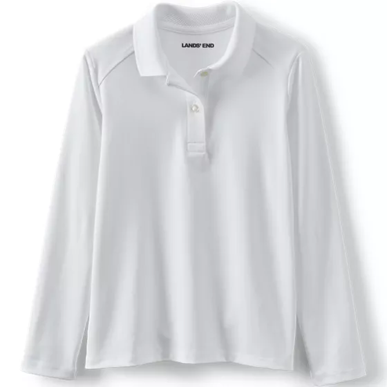 Girls Long Sleeve Feminine Fit Rapid Dry Polo Shirt - primary