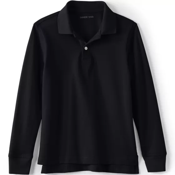 Kids Long Sleeve Mesh Polo Shirt - primary