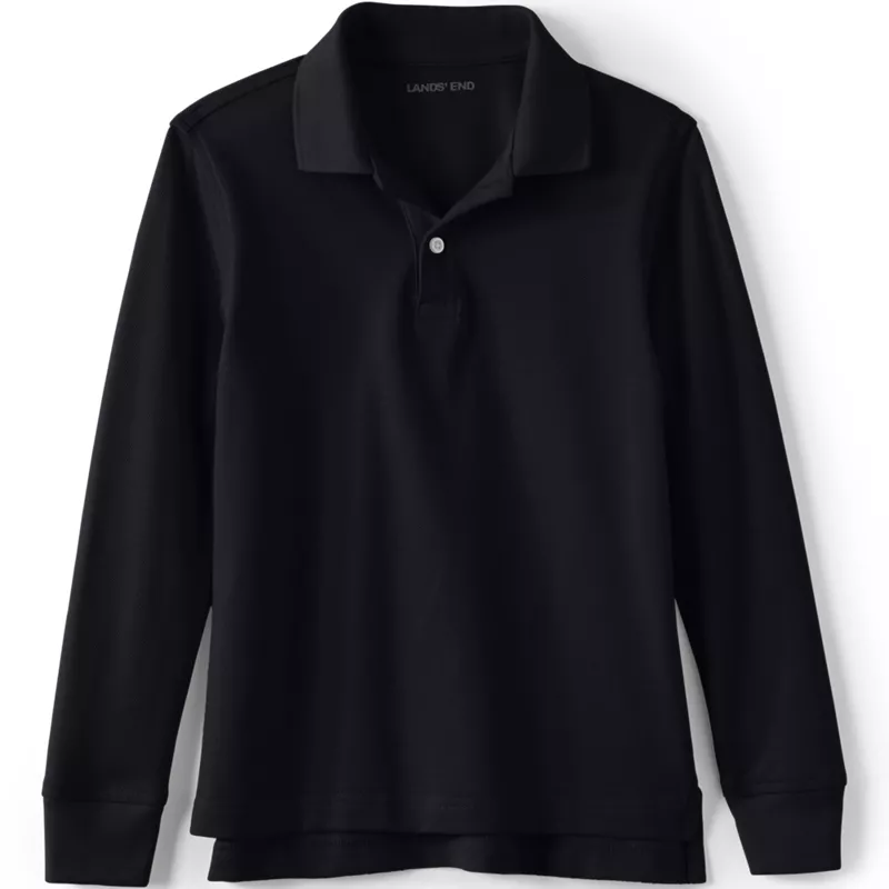 Kids Long Sleeve Mesh Polo Shirt, Front