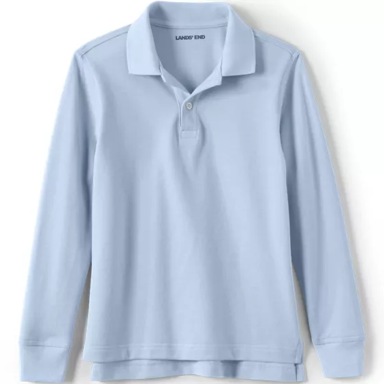 Kids Long Sleeve Mesh Polo Shirt - primary