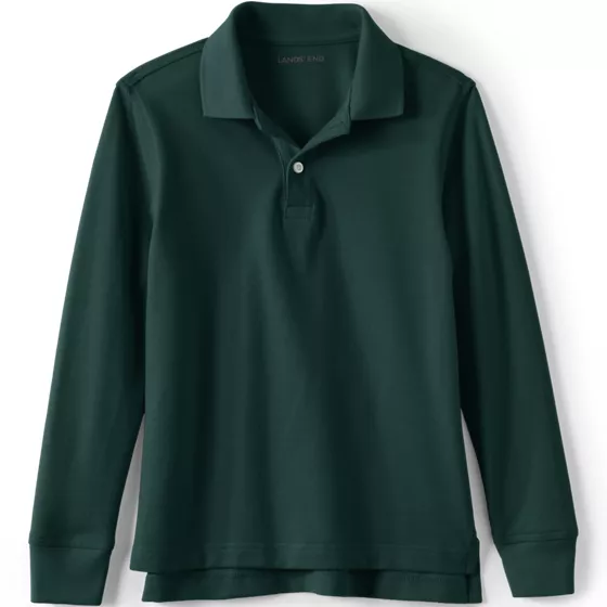 Kids Long Sleeve Mesh Polo Shirt - primary