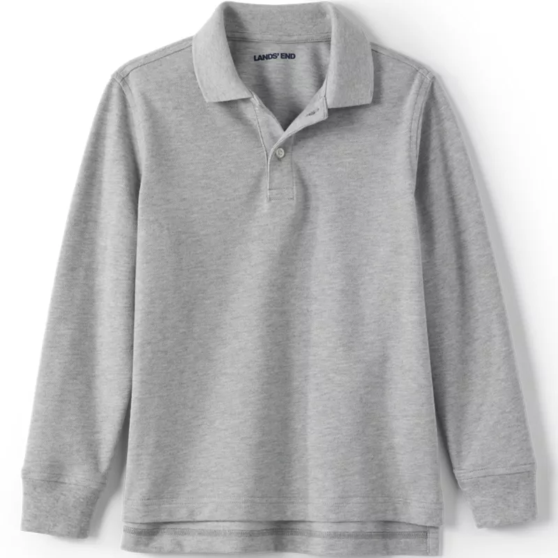 Kids Long Sleeve Mesh Polo Shirt, Front