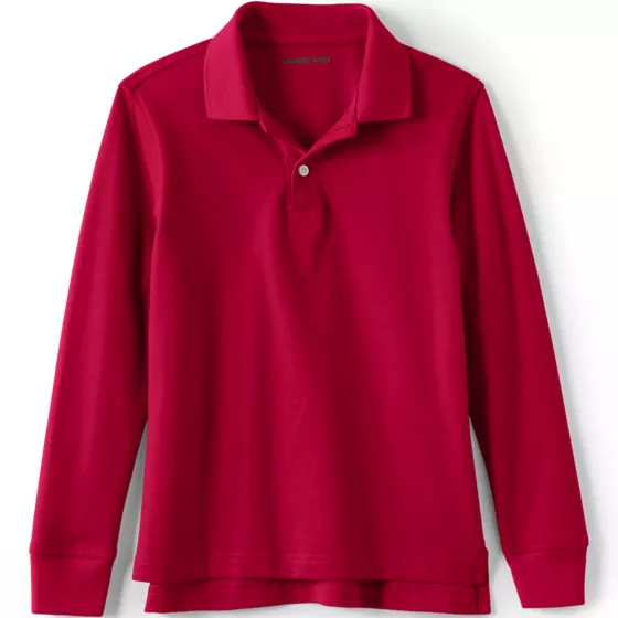Kids Long Sleeve Mesh Polo Shirt - primary
