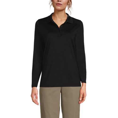 Women's Long Sleeve Feminine Fit Rapid Dry Polo Shirt, Front