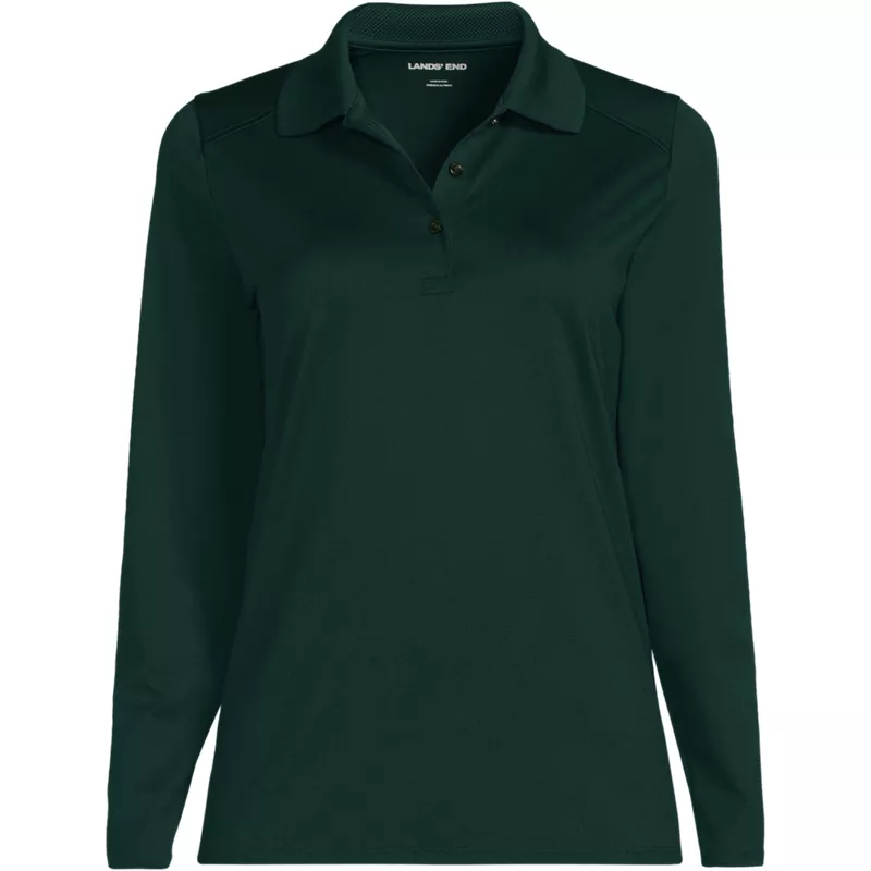 Women's Rapid Dry Performance Long Sleeve Feminine Fit Polo Shirt, Front