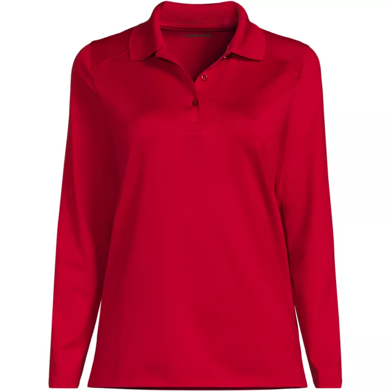 Women's Rapid Dry Performance Long Sleeve Feminine Fit Polo Shirt, Front