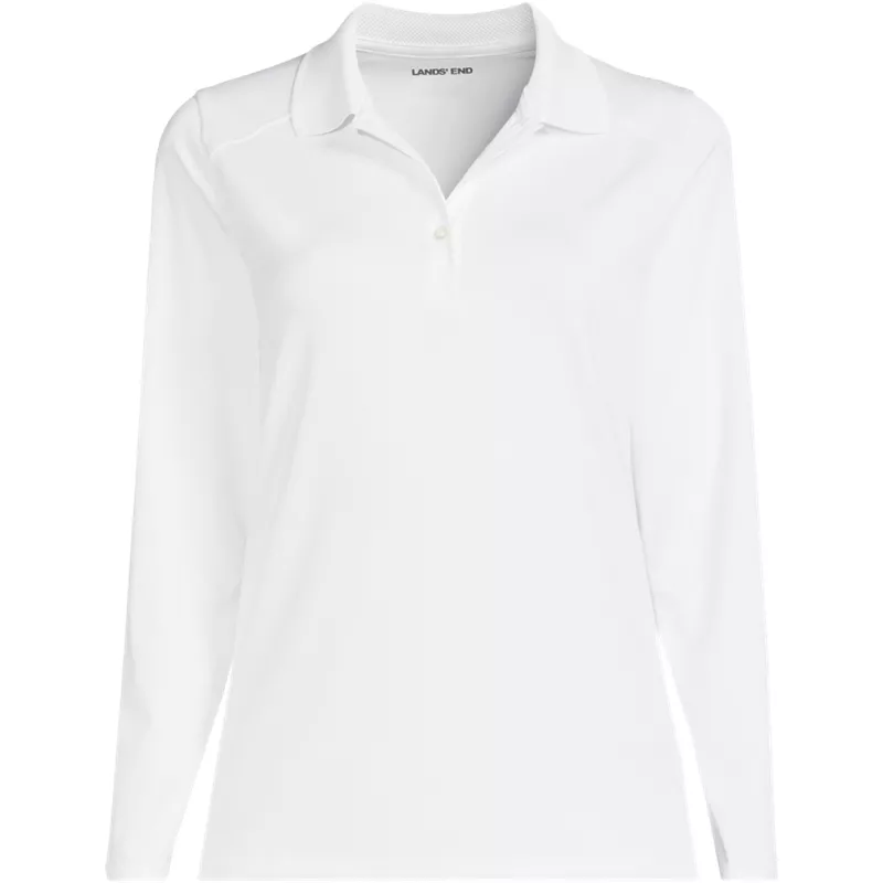 Women's Long Sleeve Feminine Fit Rapid Dry Polo Shirt, Front