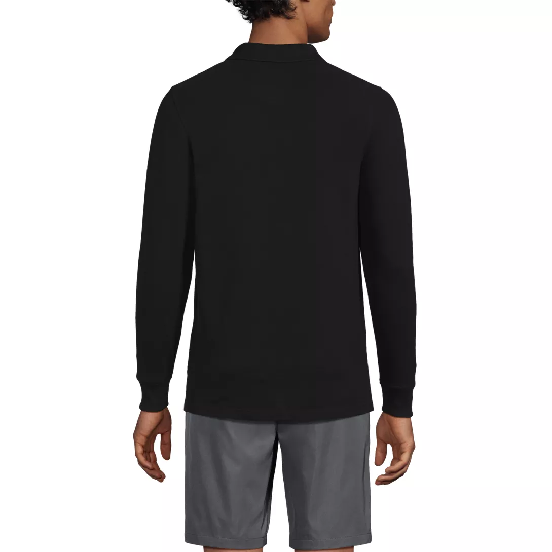 Men's Long Sleeve Mesh Polo Shirt