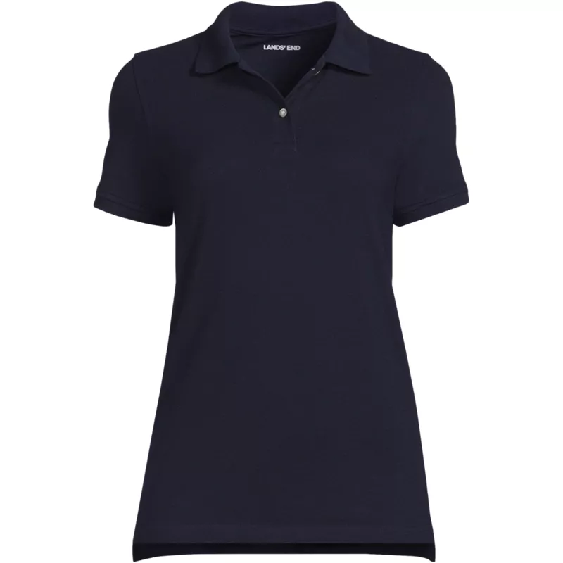 Women's Short Sleeve Mesh Polo Shirt, Front