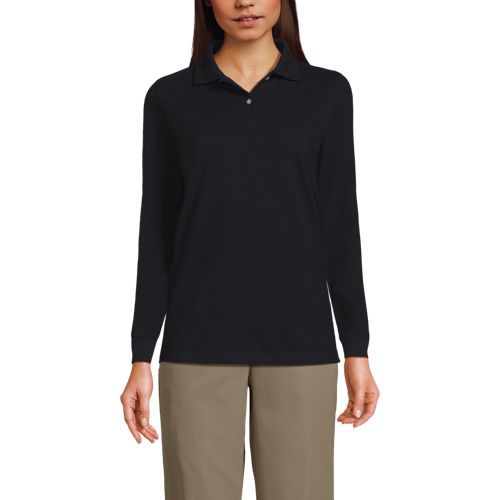 Women's Long Sleeve Mesh Polo Shirt - image 5