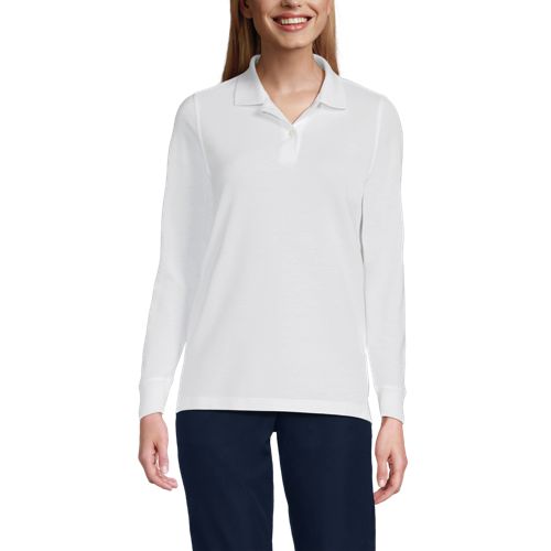 Women's Long Sleeve Mesh Polo Shirt - image 2