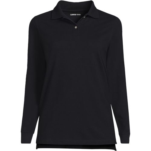 Men's Comfort First Long Sleeve Mesh Pique Polo Shirt | Lands' End