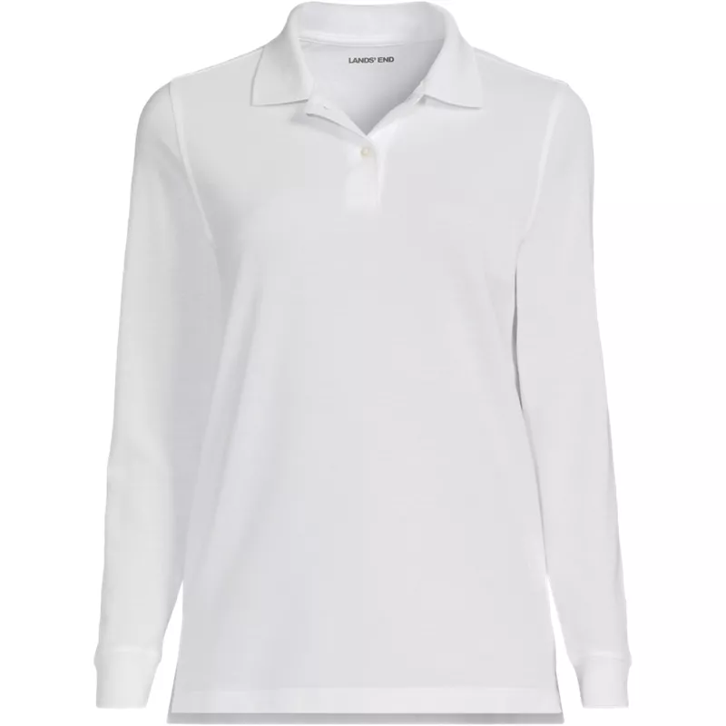 Women's Long Sleeve Mesh Polo Shirt, Front