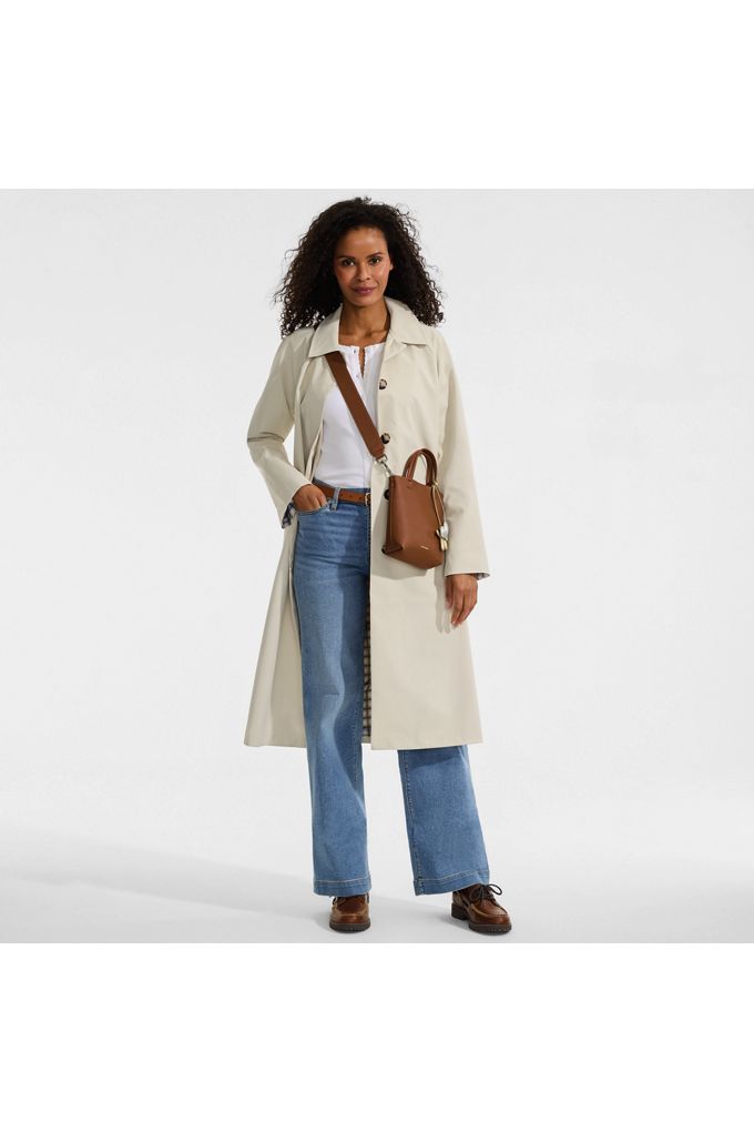Women's Mac Raincoat - Lands' End - Ivory - XS