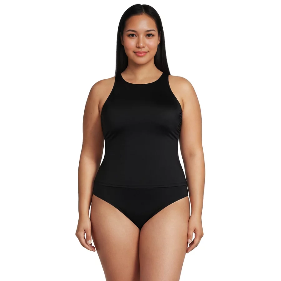 Women's Tugless High Neck Strappy Back Tankini Top view 5