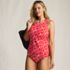 Women's Plus Size Tugless High Neck Strappy Back Tankini Swimsuit Top, alternative image