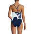 Women's Petite Tugless High Neck Strappy Back Tankini Swimsuit Top, Back