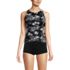 Women's Mastectomy Tugless High Neck Strappy Back Tankini Swimsuit Top, Front