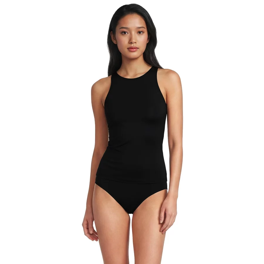 Women's Tugless High Neck Strappy Back Tankini Top view 2