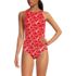 Women's Tugless High Neck Strappy Back Tankini Swimsuit Top, Front