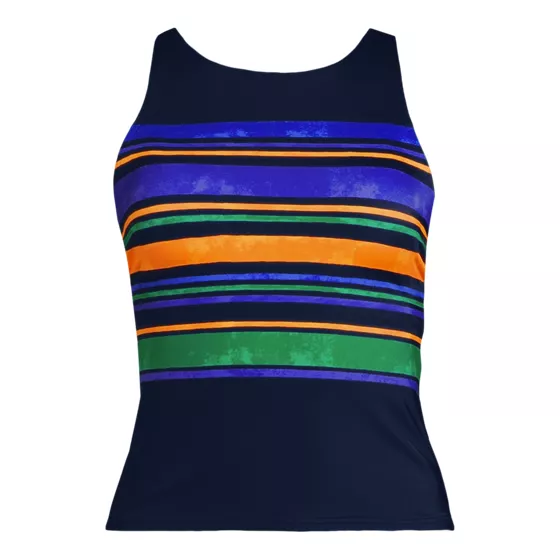 Women's Tugless High Neck Strappy Back Tankini Swimsuit Top - primary