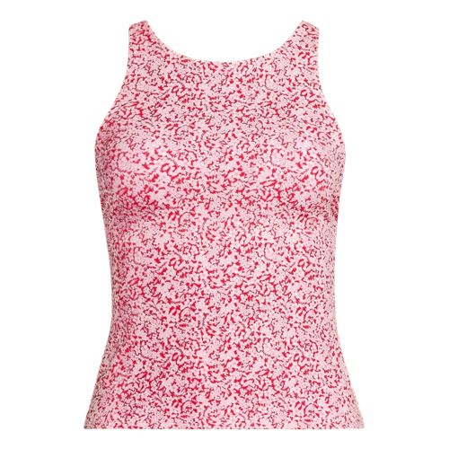 Women's Tugless High Neck Strappy Back Tankini Swimsuit Top, Front
