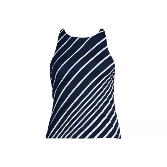 Women's Tugless High Neck Strappy Back Tankini Top - primary