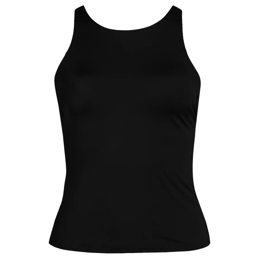 Women's Tugless High Neck Strappy Back Tankini Top view 3