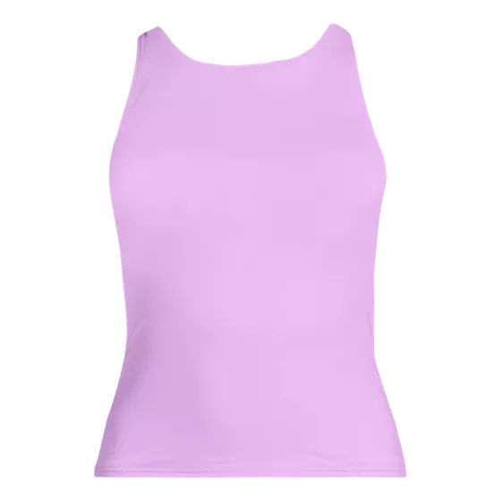 Women's Tugless High Neck Strappy Back Tankini Swimsuit Top - primary
