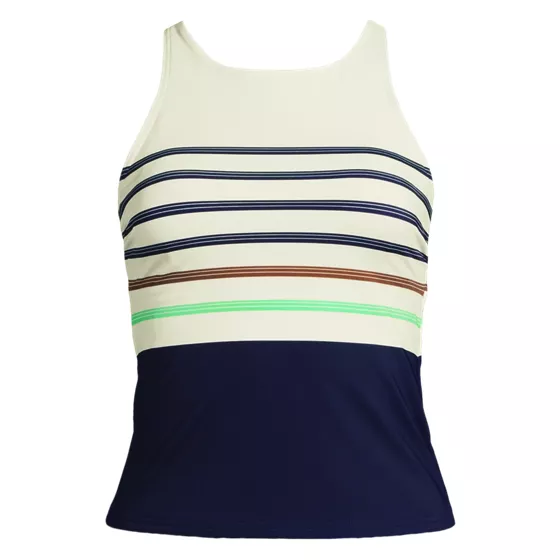 Women's Tugless High Neck Strappy Back Tankini Top - primary