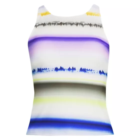 Women's Plus Size Tugless High Neck Strappy Back Tankini Swimsuit Top - primary